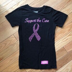 Breast Cancer Awareness Black Bedazzle Top